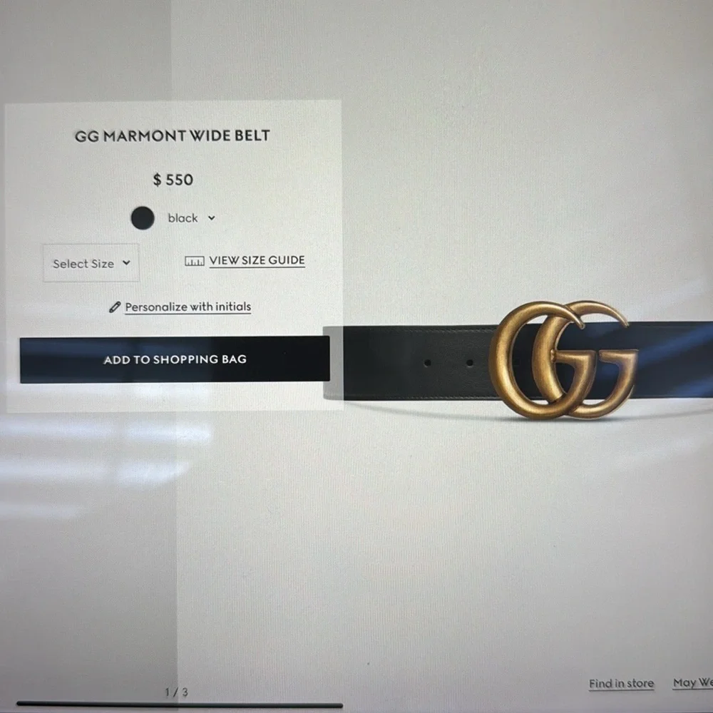 Authentic Gucci GG Marmont wide belt - Picture 6 of 7